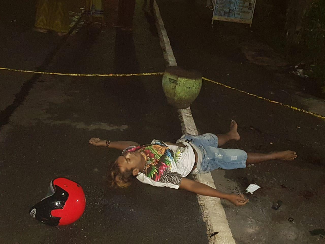 Pelaku curanmor yang tewas terkena ledakan bom ikan atau bondet di Batu, Selasa (16 /3/2021). (Foto: Istimewa)
