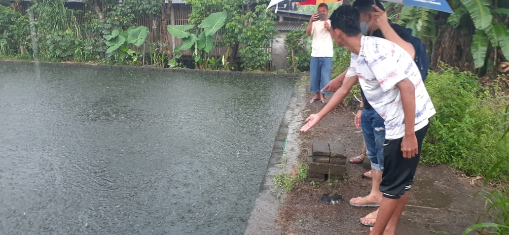 Lokasi kejadian di kolam ikan gurame.