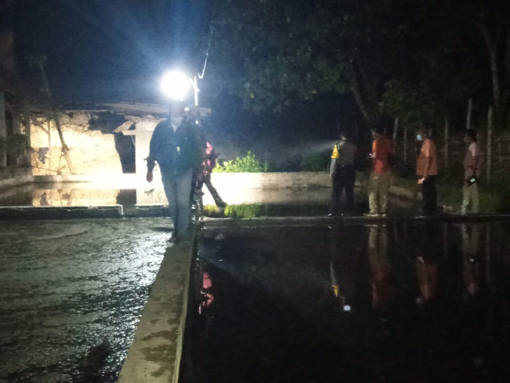 Kolam tempat kejadian perkara tenggelamnya dua bocah di Tulungagung.