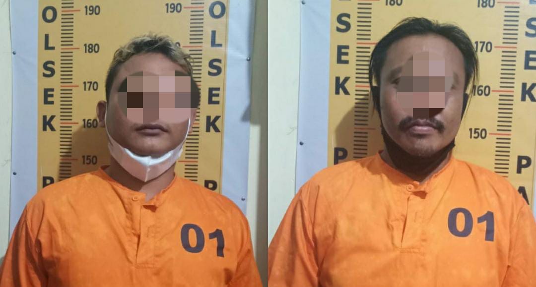 Dua tersangka pemerasaan dan penganiayaan, Khanana Marvel (26) alias Nana dan Soleh Hermansah (43) alias Alex.