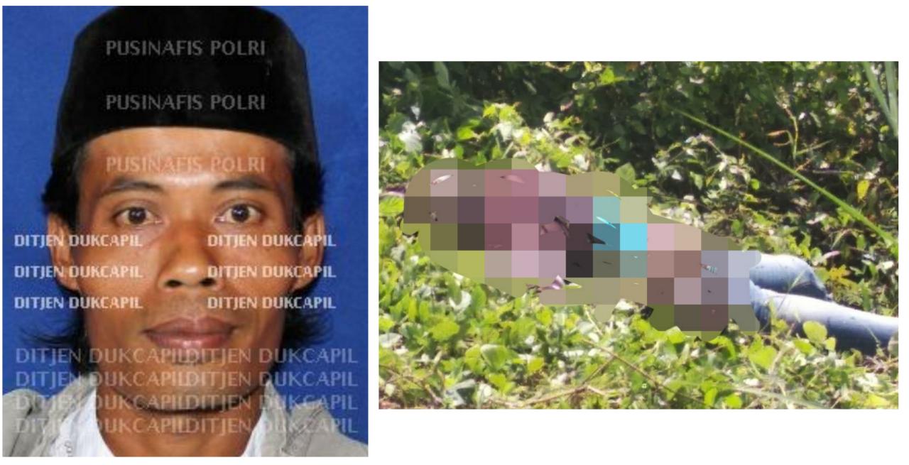 Mayat yang ditemukan warga di JLS kawasan Tulungagung.