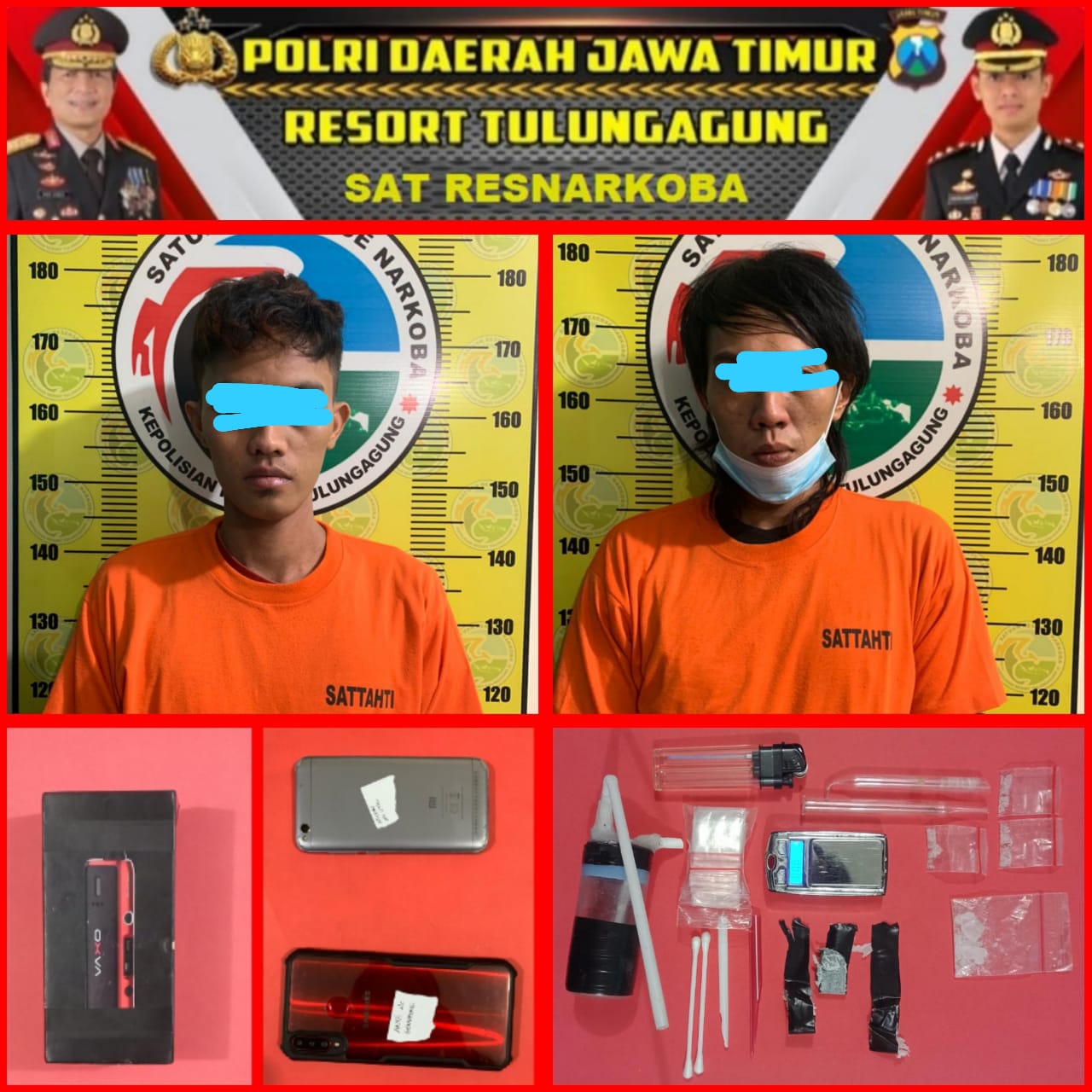 kedua tersangka setelah diamankan oleh petugas.
