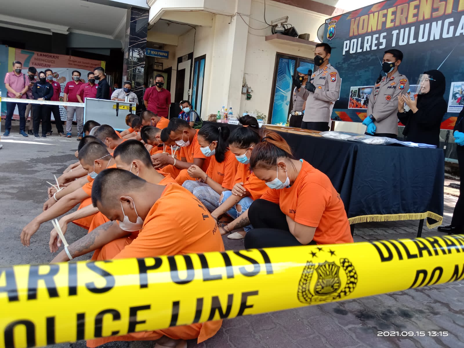 Suasana pers rilis di Mapolres Tulungagung.