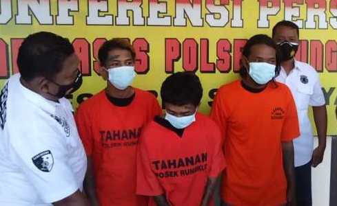 Tiga pelaku yang diamankan Polsek Rungkut.