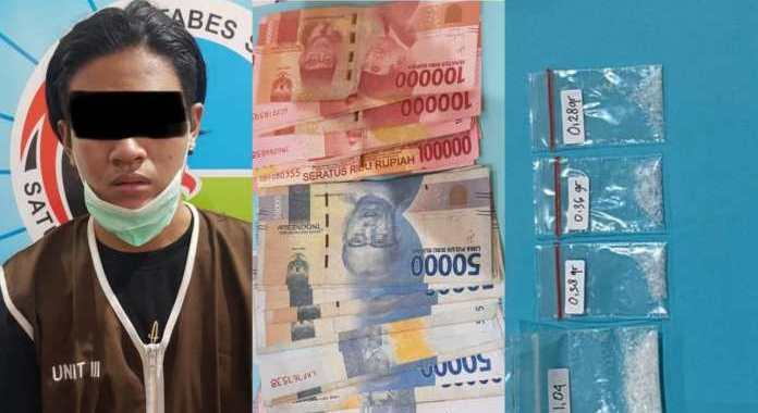 Pelaku dan barang bukti yang diamankan Polisi.