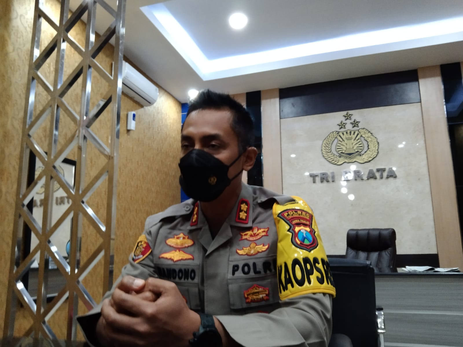 Kapolres Tulungagung, AKBP Handono Subiakto saat berikan keterangan pada awak media.