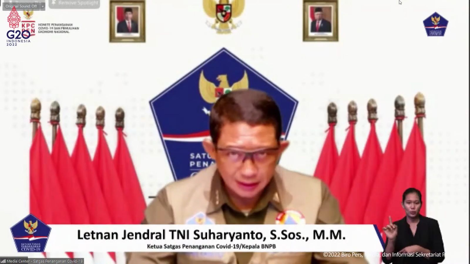 Ketua Satgas COVID-19 Suharyanto.