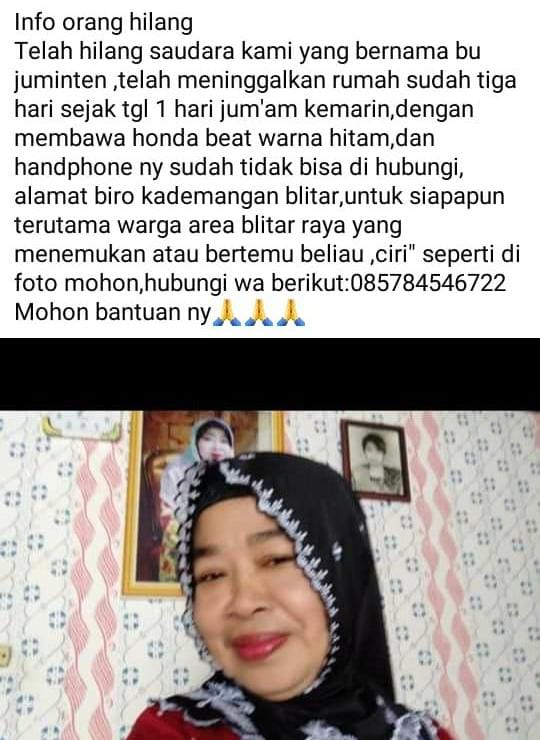 Foto Jeminten semasa hidup, yang diunggah keluarganya di media sosial.