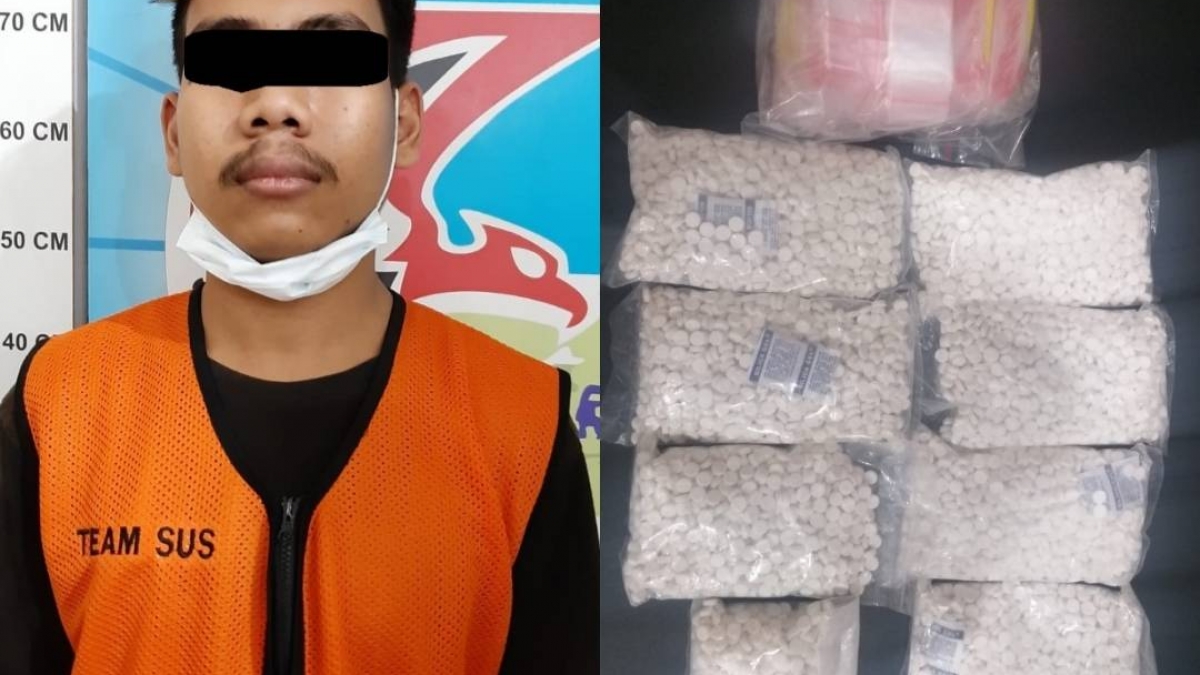 Pelakunya dan barang bukti yang diamankan.