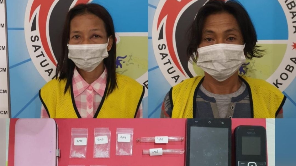 Dua pelaku penyalahgunaan sabu yang diamankan Polisi.