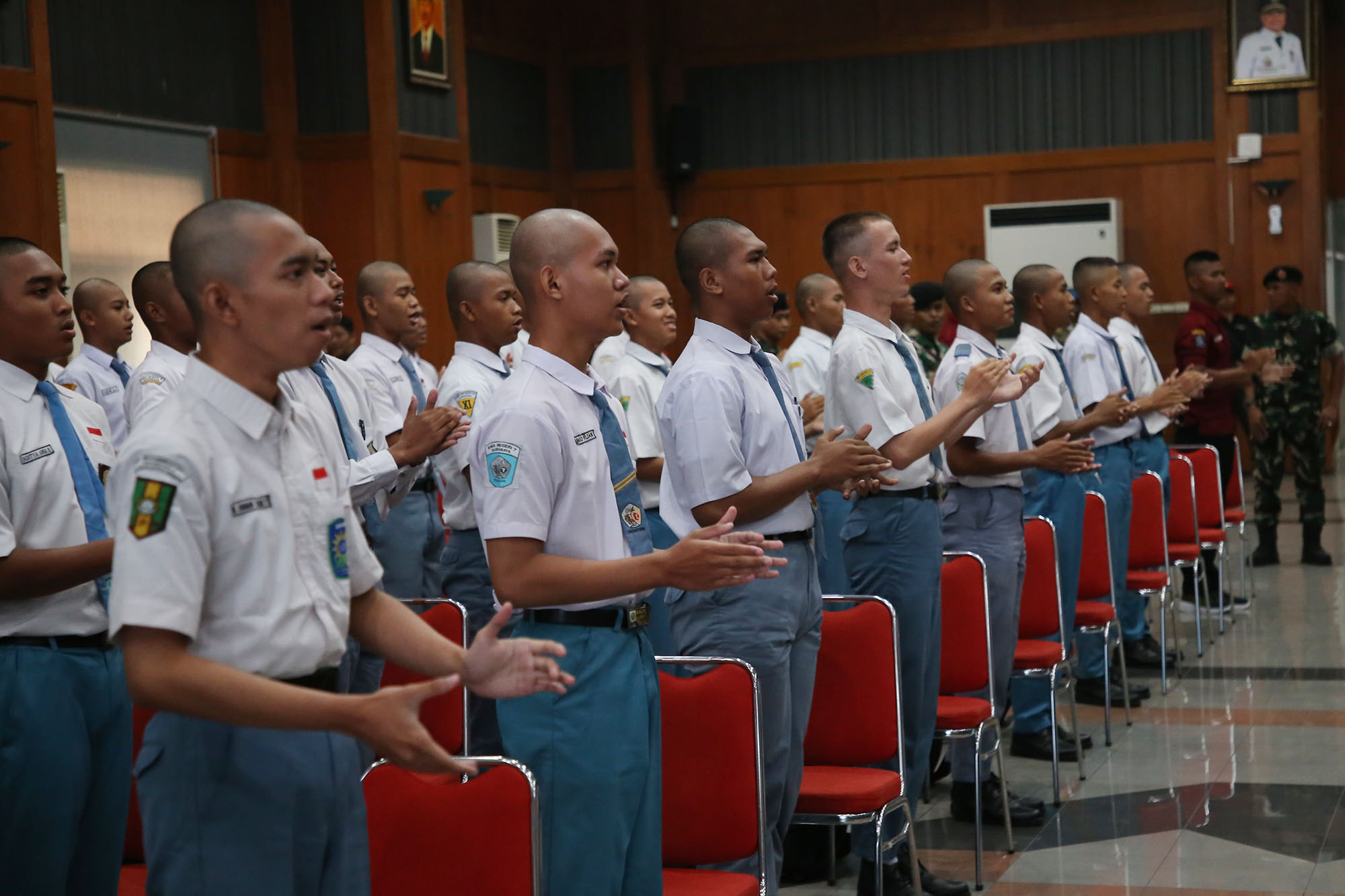 Pemusatan Pendidikan dan Pelatihan (Diklat) calon Pasukan Pengibar Bendera (Paskibraka) Surabaya Tahun 2024 di Graha Sawunggaling