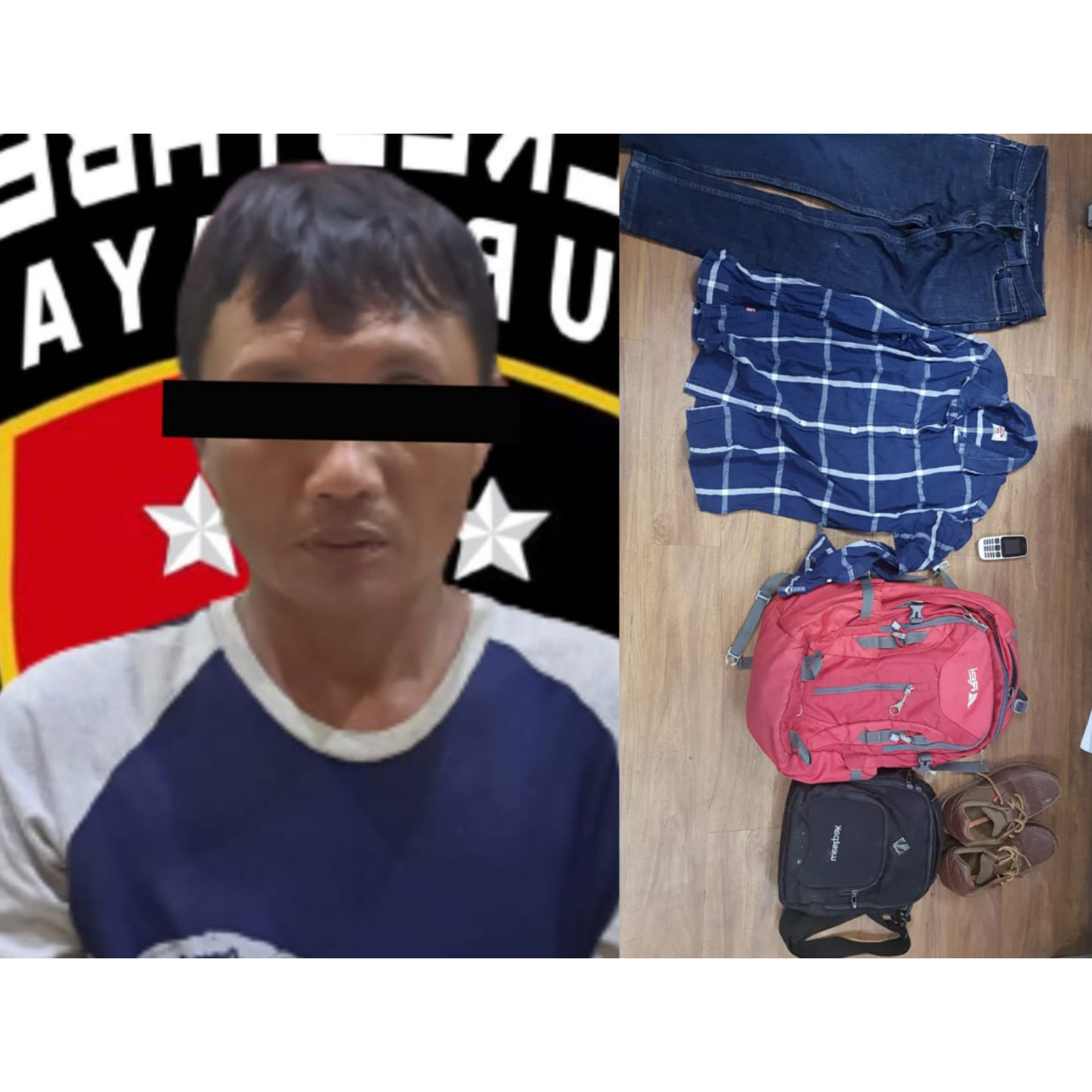 Tersangka dan barang bukti.