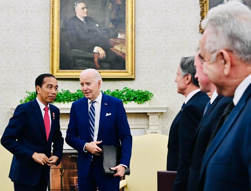 Presiden Jokowi dan Presiden Amerika Serikat Joe Biden di Gedung Putih, Washington DC (Foto: BPMI Setpres/Laily Rachev) 