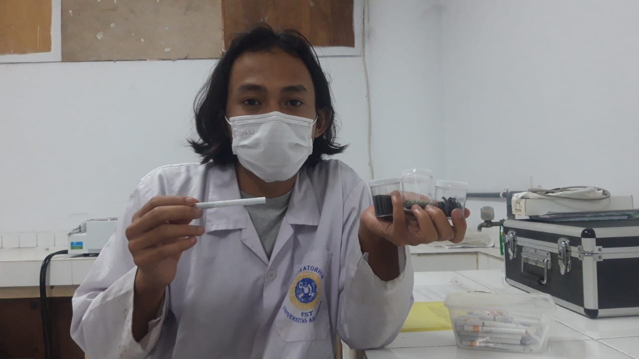Proses modifikasi pada filter rokok.