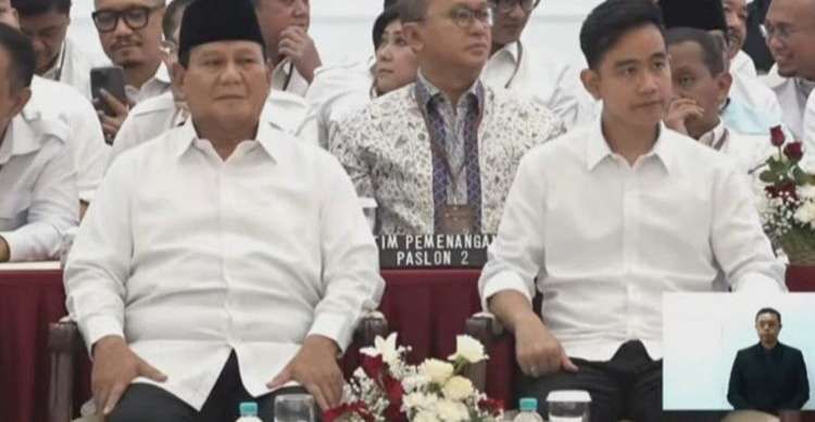 Prabowo-Gibran ditetapkan sebagai Presiden-Wapres terpilih (screnshot youtube.KPU) 