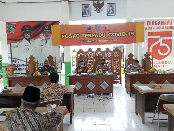 Suasana rakor Muspika Mojowarno Jombang, Kamis (25/2/2021) 