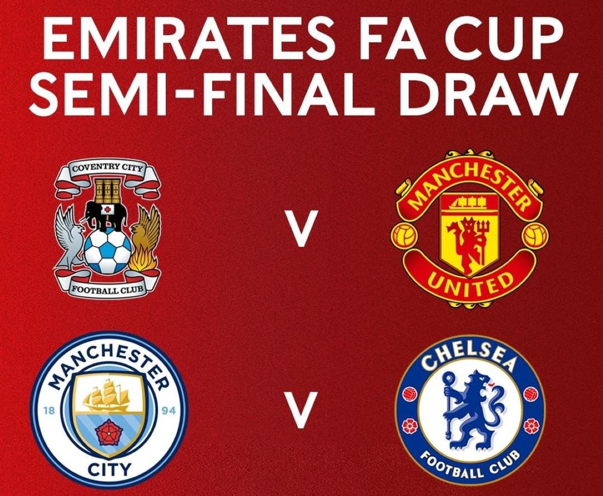 Empat tim lolos ke semifinal Piala FA atau FA Cup 2023-2024