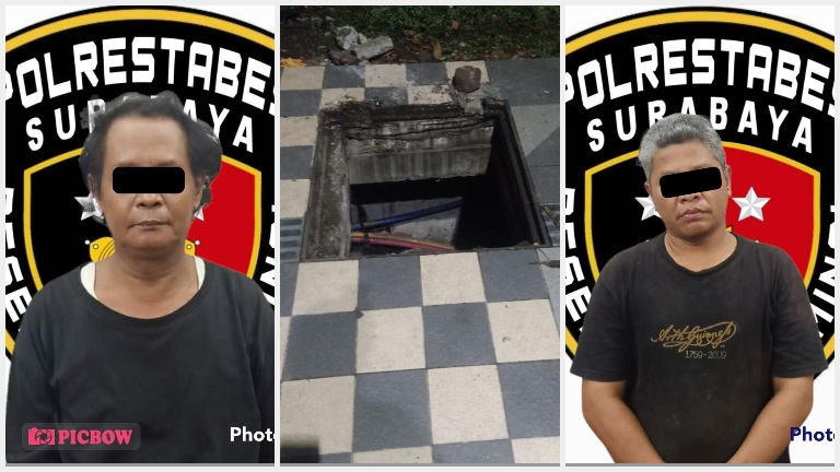Tersangka dan barang bukti.