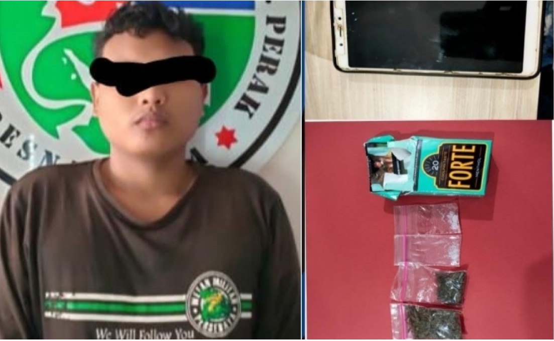 Pelaku dan barang bukti yang diamankan Polisi.