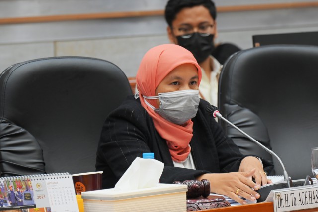 Wakil Ketua Komisi VIII DPR RI Diah Pitaloka saat membacakan kesimpulan Rapat Dengar Pendapat. 