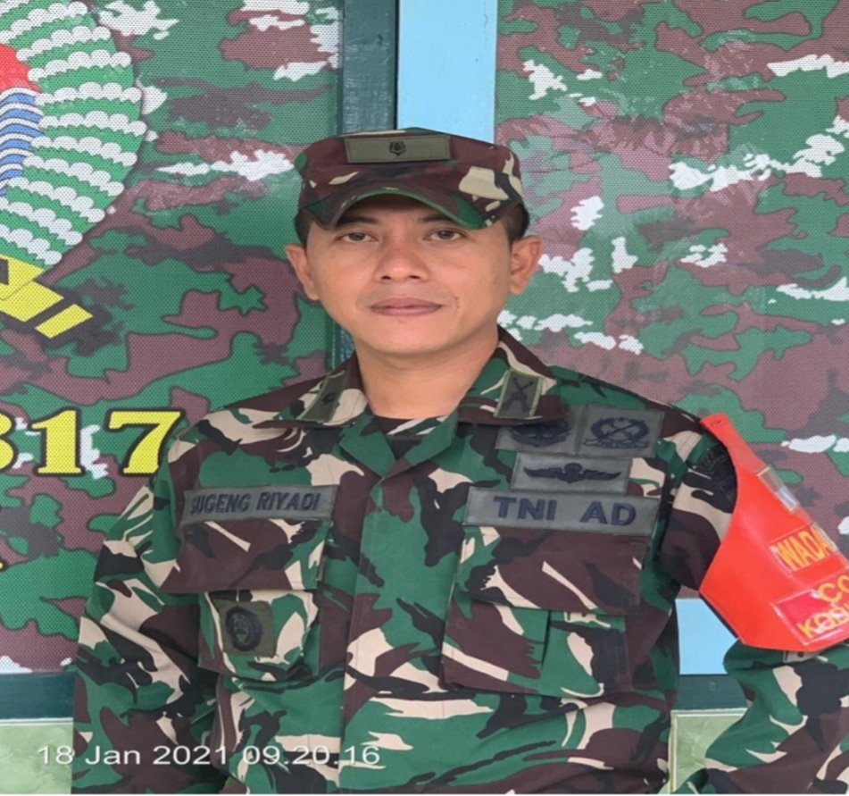 SEHAT: Kasdim 0817 Gresik Mayor Inf Sugeng Riyadi dalam keadaan sehat wal afiat. Foto diambil Senin (18/1/2021). | ist