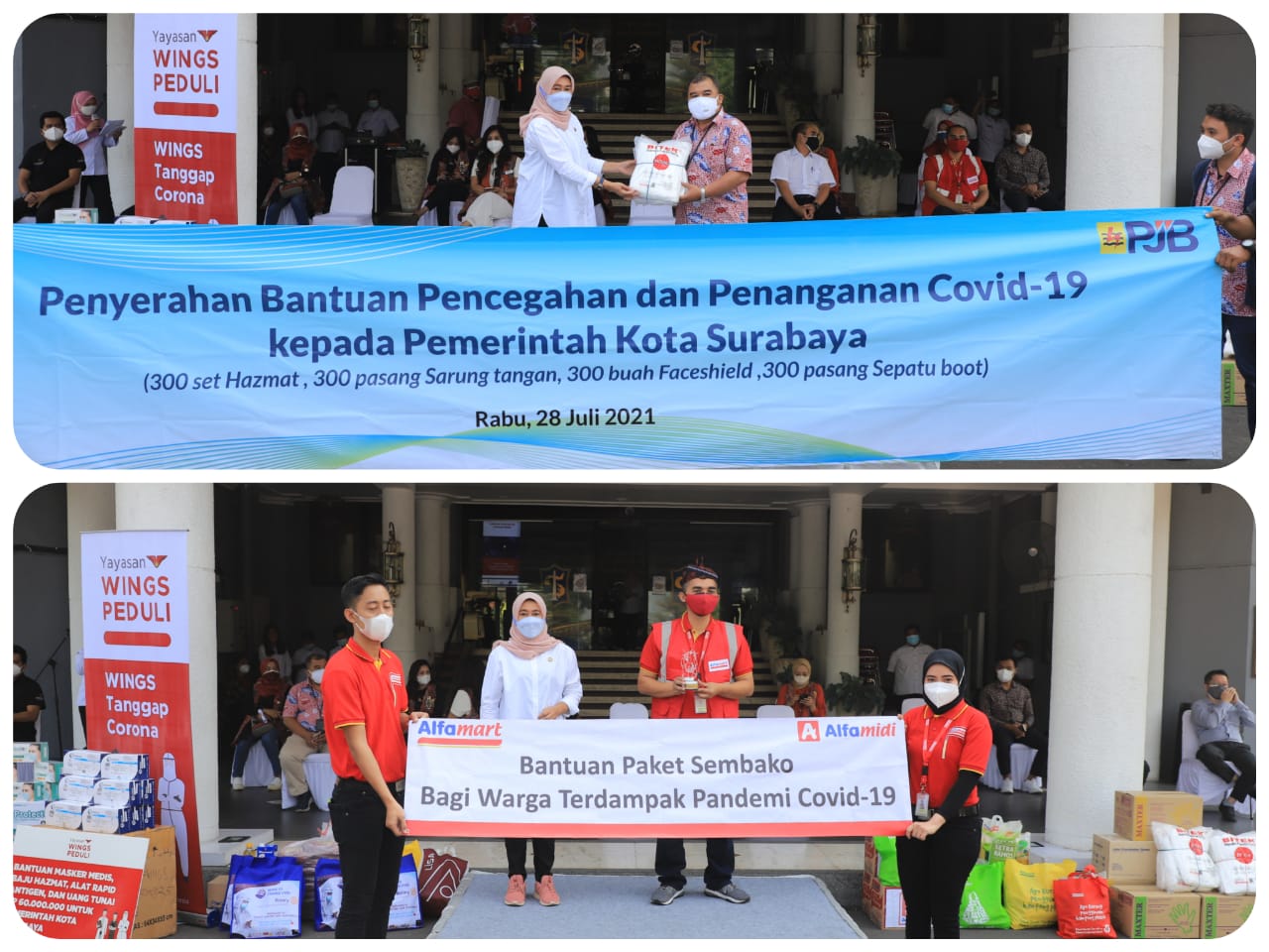 Bantuan dari berbagai perusahaan terus berdatangan.