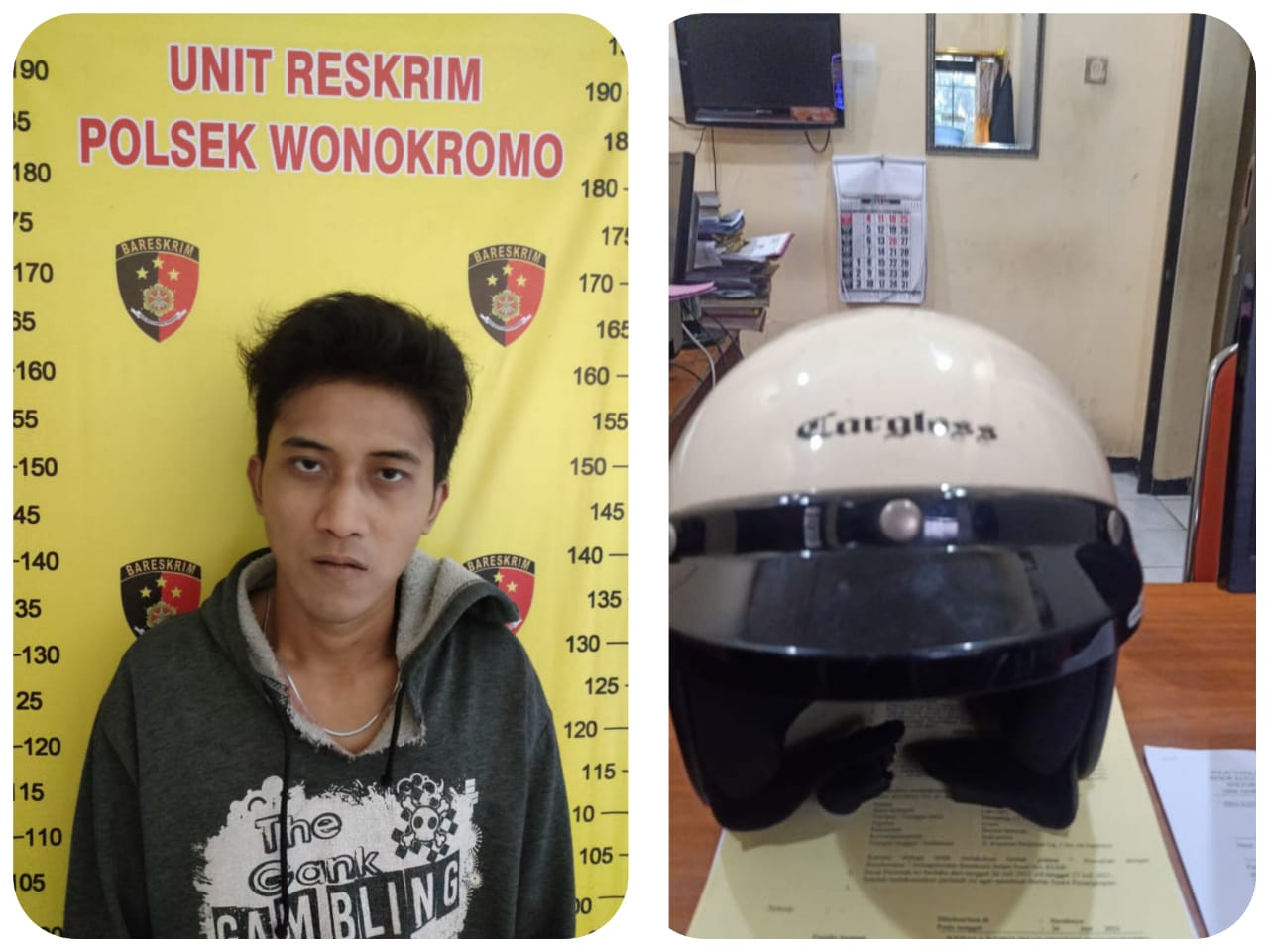 Tersangka Ufron dan Barang Bukti.