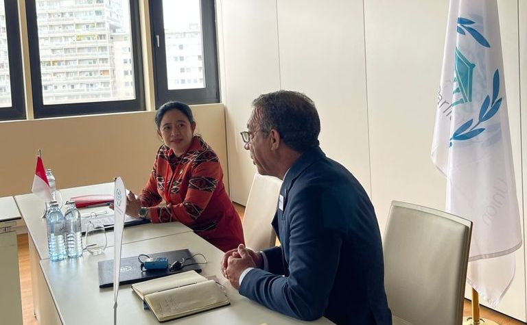 Ketua DPR RI Puan Maharani saat hadir dalam forum ketua-ketua parlemen dunia, Fifth World Conference of Speakers of Parliament (5WCSP) di Wina, Austria.