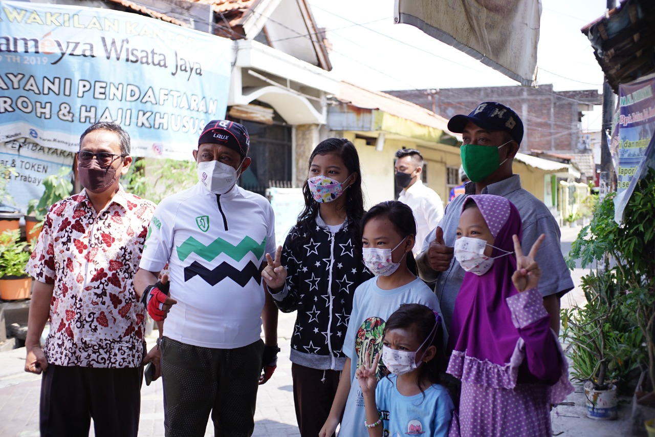 Wakil Walikota Surabaya Armuji saat menyambangi kampung masa kecilnya di Rungkut Lor Gang X Kelurahan Kalirungkut, Kecamatan Rungkut.