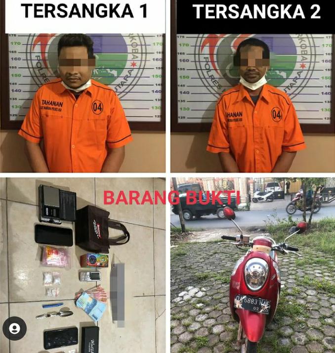 Tersangka dan barang bukti.