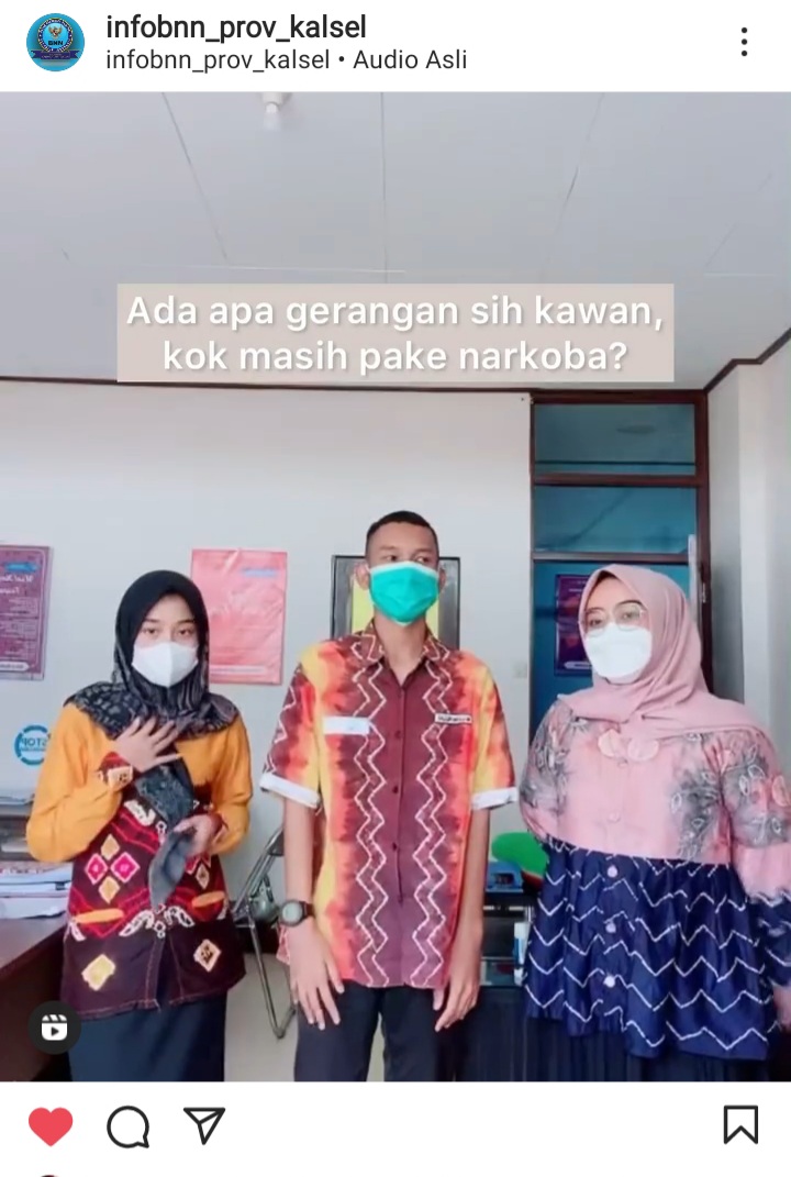 Tangkap layar akun instagram BNNP Kalsel.
