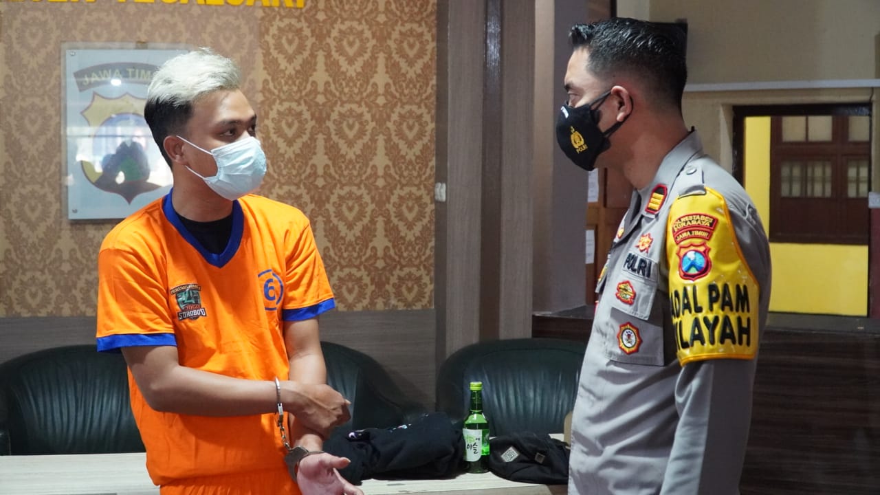 Tersangka pemukulan anggota Satpol PP Surabaya.