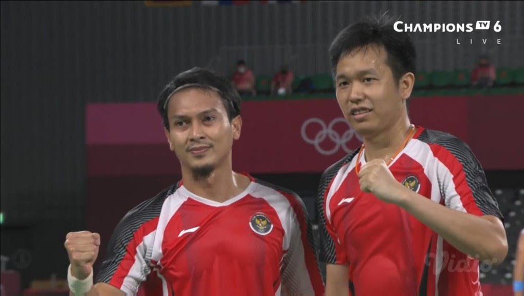 Mohammad Ahsan dan Hendra Setiawan. (Twitter @bulutangkisRI)
