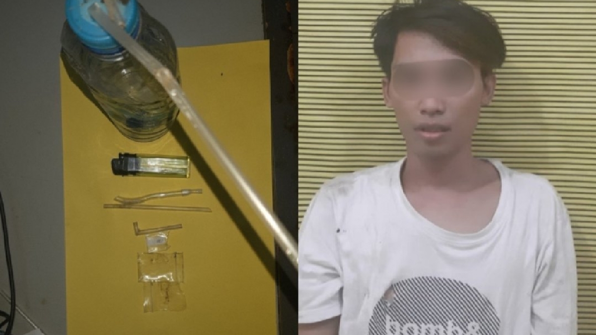 Pelaku dan barang bukti yang diamankan Polisi.