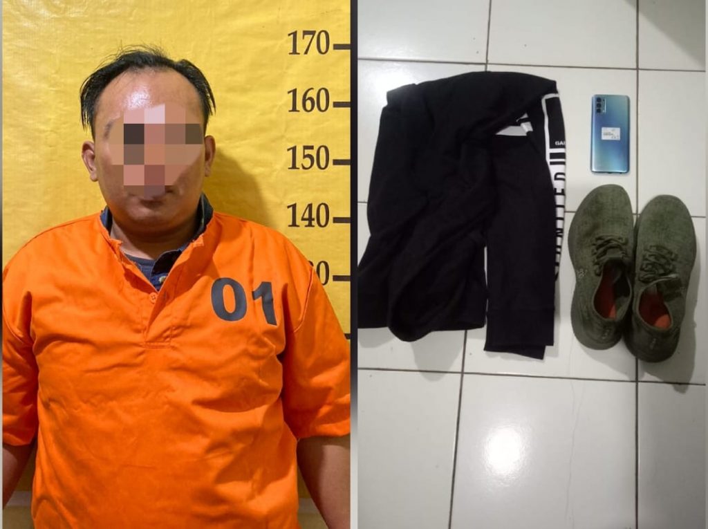 Pelaku Arman Akra Pramana saat diamankan di Polres Tulungagung.