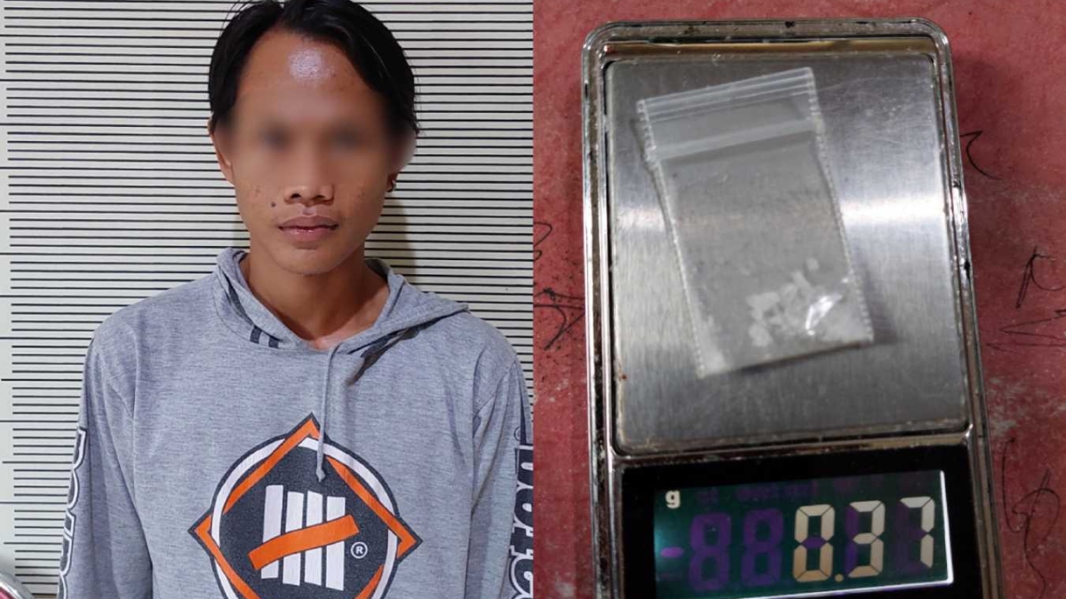 Pria yang Ditangkap Berikut Barang Buktinya.