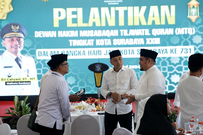 Wali Kota Surabaya Eri Cahyadi melantik 40 orang Dewan Hakim Musabaqah Tilawatil Quran (MTQ) Surabaya