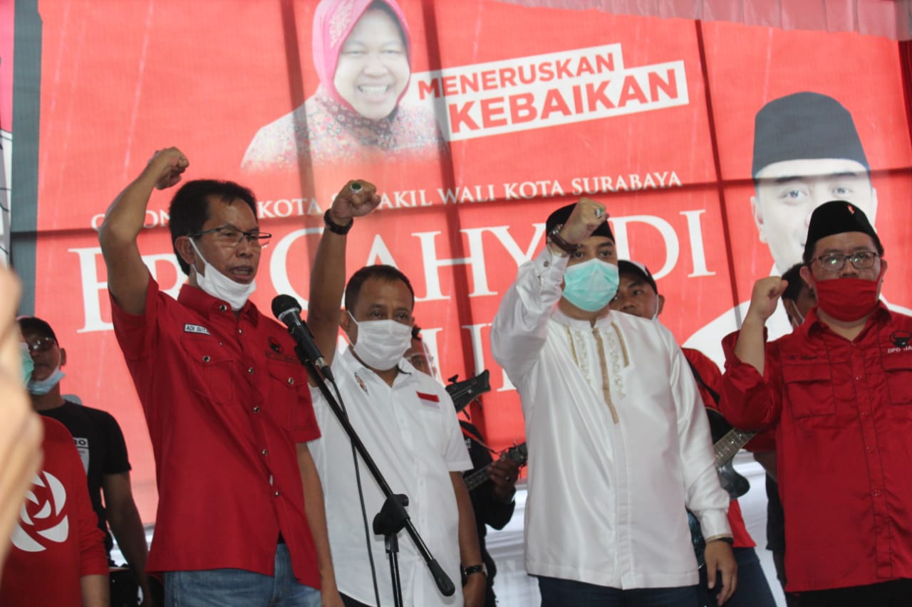 Eri Cahyadi - Armuji merayakan kemenangan versi hitung cepat