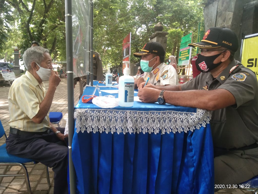 Operasi yustisi protokol kesejahatan di Tulungagung, pelanggar kebanyakan tak memakai masker.