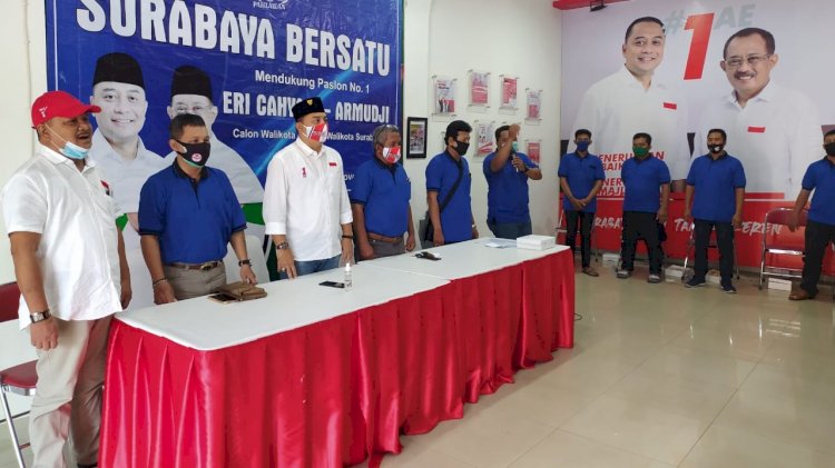 Eri Cahyadi menerima sejumlah kader Nasdem di Posko Jl Kutai