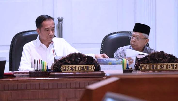 Presiden Jokowi dan Wapres Ma'ruf Amin di Istana Negara
