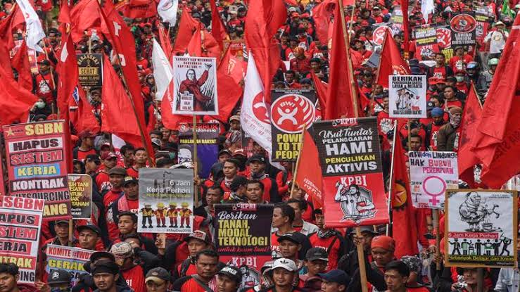 Ilustrasi aksi buruh