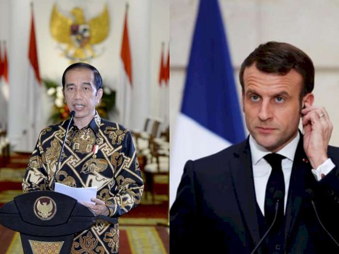Presiden RI Joko Widodo dan Presiden Prancis Emmanuel Macron 