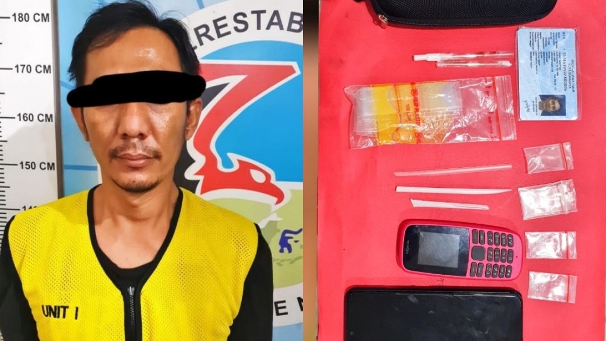 Pelaku dan barang bukti yang diamankan anggota Polisi.