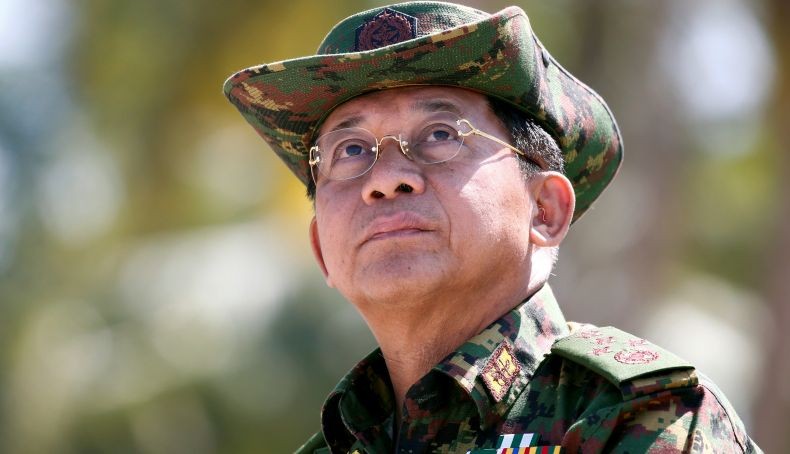 Panglima Angkatan Bersenjata Myanmar Jenderal Min Aung Hlaing .