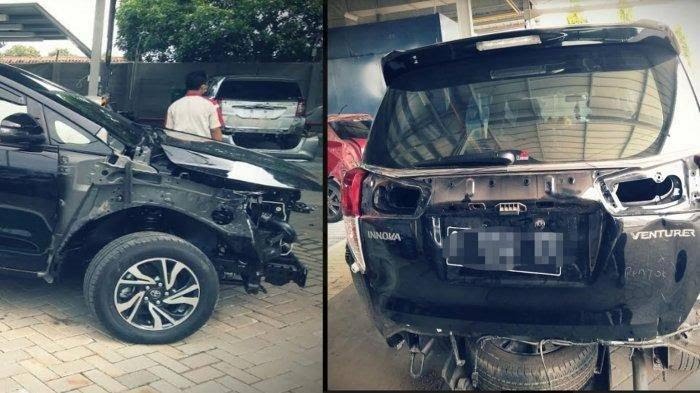 Kondisi mobil baru milik warga kaya baru di Desa Sumurgeneg, Tuban yang rusak. (Auto 2000 Tuban) 
