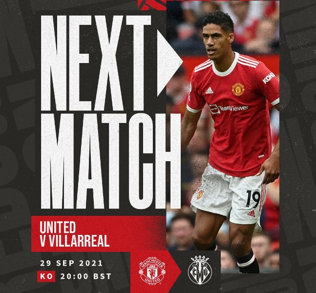 Prediksi Manchester United vs Villarreal, laga penyisihan Grup F Liga Champions UEFA di Stadion Old Trafford, Kamis, 30 September 2021, pukul 02.00 WIB.