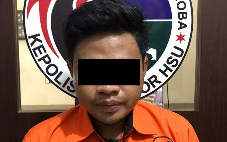 AA, oknum PNS PDAM Amuntai yang ditangkap anggota Satresnarkoba Polres HSU