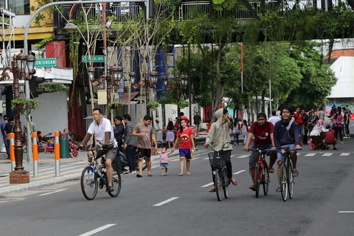 Suasana CFD di Jalan Tunjungan Surabaya sebelum pandemi Covid-19 menyerang. (dok)
