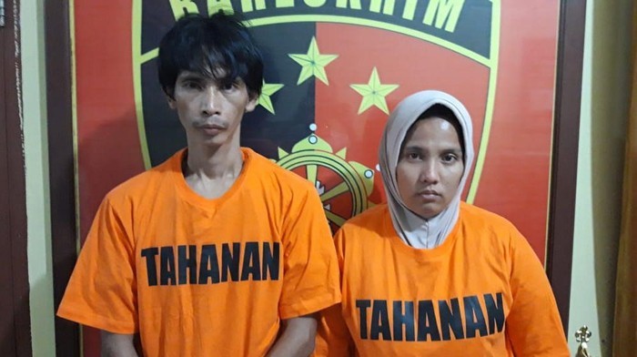 Orang tua yang aniaya anaknya hingga tewas. (Dok. Polsek Babat Toman)